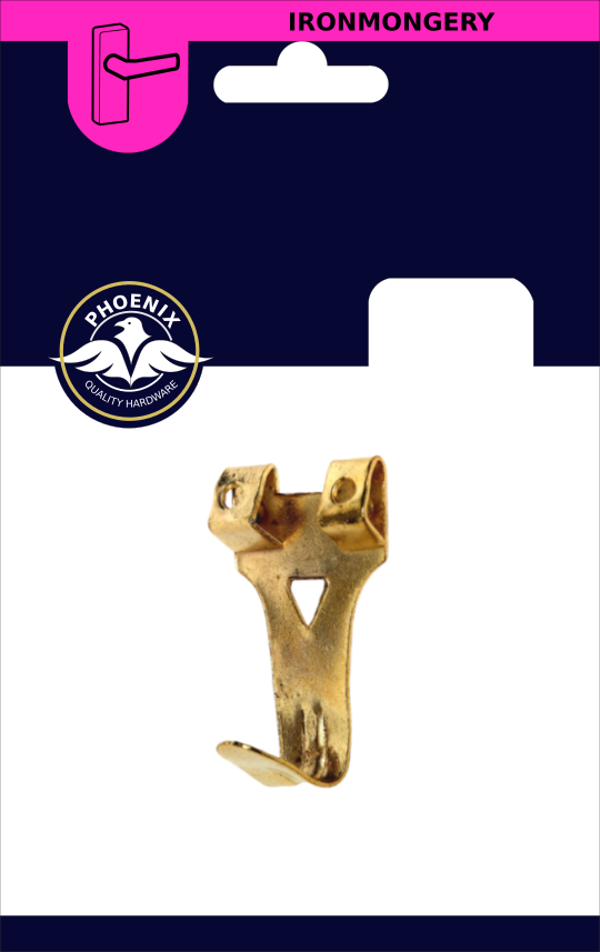 No. 3 Double Picture Hook Brass