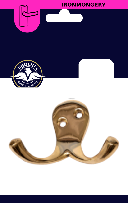 Twin Brassed Robe Hook