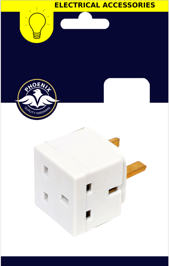 13Amp 3 Way Adaptor Plastic