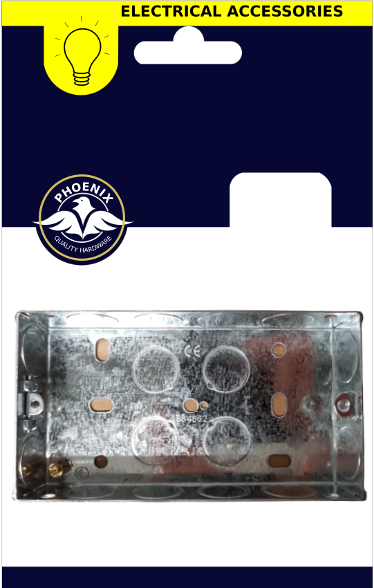 2 Gang 25mm Flush Metal Box