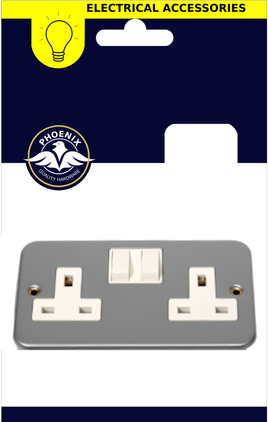 Metal Clad Socket Switched 2 Gang