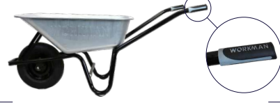 Workman Galvanized Builders Wheelbarrow - 90Lt
