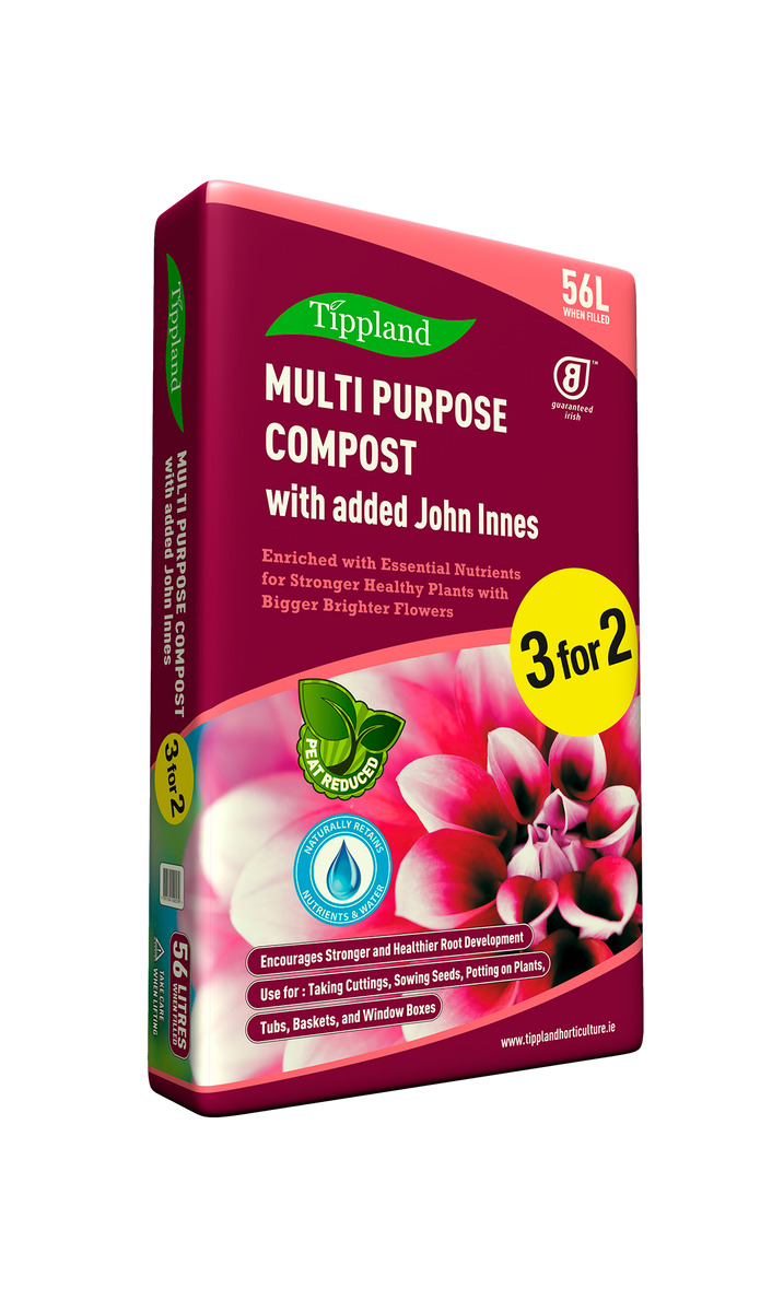 Tippland Multipurpose Compost With Added John Innes 56L - Buy 2 Get 1 Free