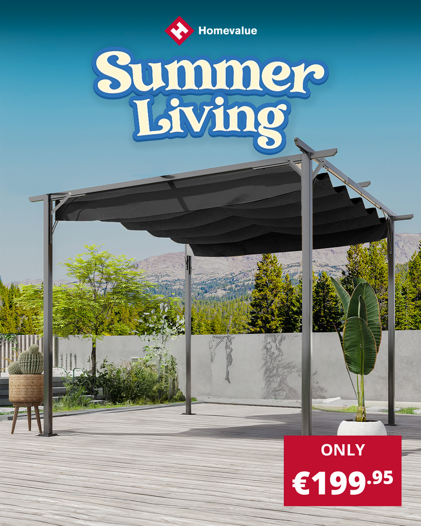 Gazebo with Sliding Roof 2.95 x2.95m