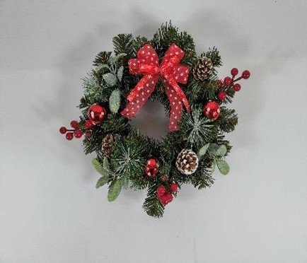 Christmas Cheer Decorated Wreath 30cm