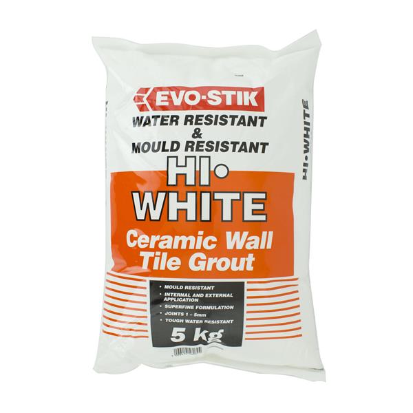 Evo-Stik Hi Grout Anti Bac White 5kg