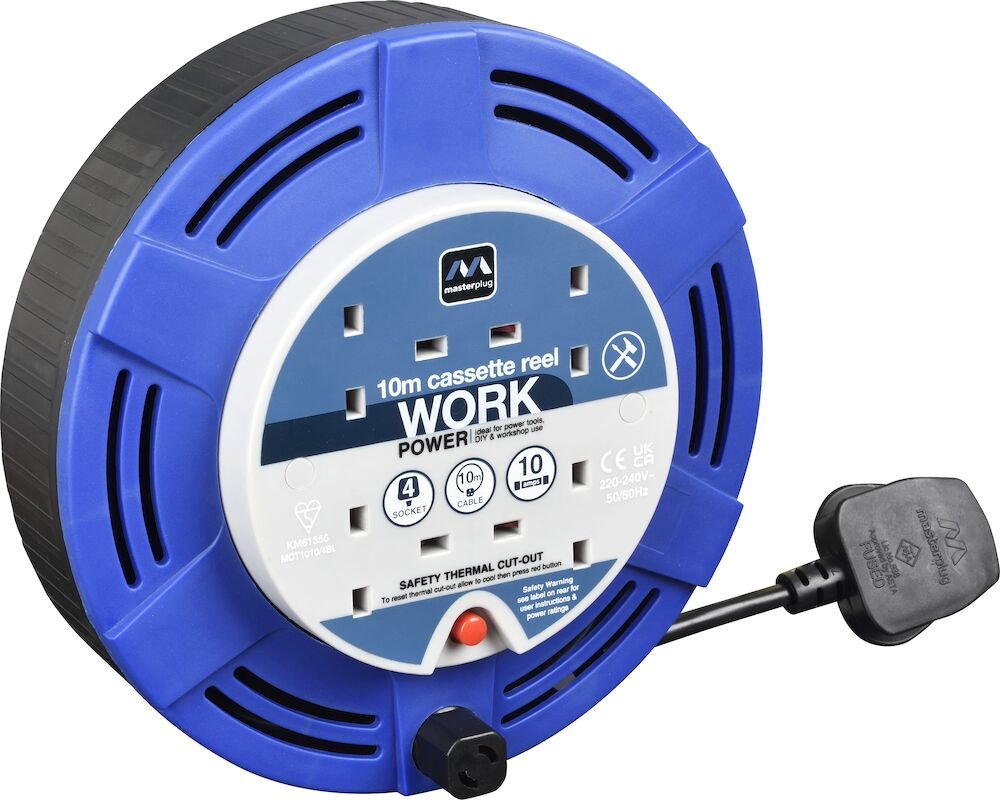 4 Socket 10M 10A MED Cassette Reel Blue