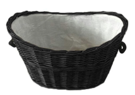 Wicker Basket Oval Black