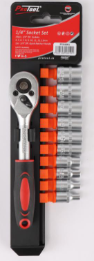Protool 1/4inch Socket Set 10pc