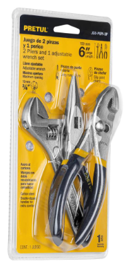 Pretul 2 Plier and 1 Adjustable Wrench Set