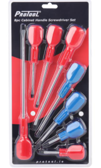 Protool 8pc Cabinet Screw Driver Set