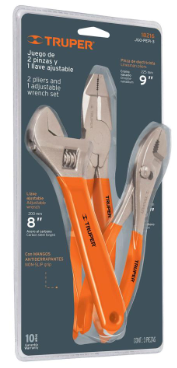 Truper Plier and Adjustable Wrench Set 3 Pieces
