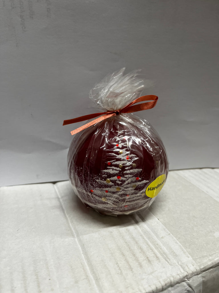 Handmade Red Christmas Candle Ball 8cm
