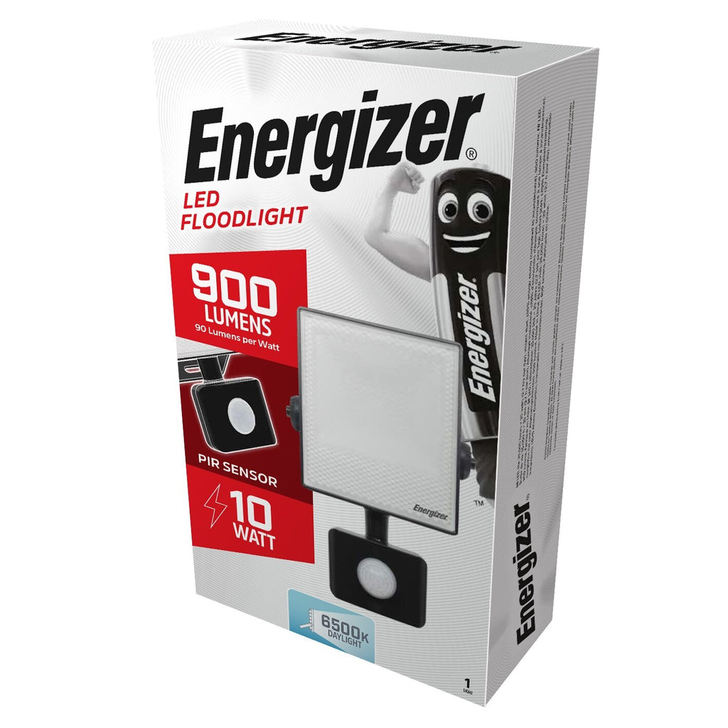 ENERGIZER 10W LED FLOODLIGHT WITH PIR 900 LUMENS