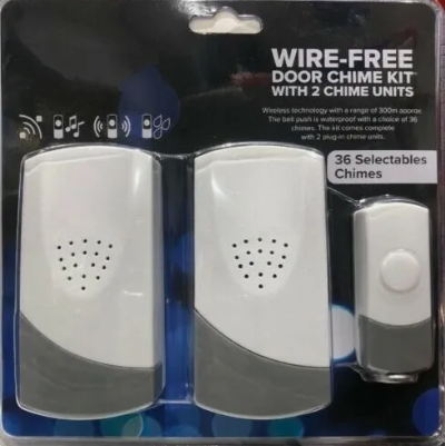 WIRE-FREE DOOR CHIME KIT WITH 2 CHIME UNITS