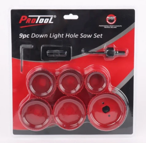 Protool 9piece down light hole saw set