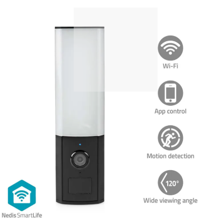 Nedis smart life full HD outdoor camera with programmable light