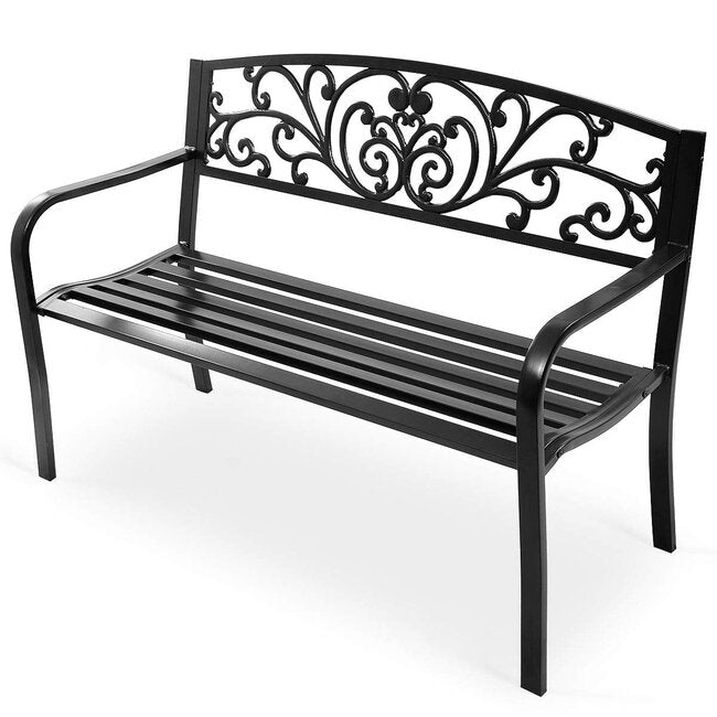 Garden Collection Metal Ornate Bench