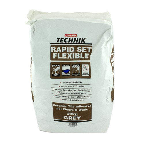 Evo-Stik Rapid Set Flexible Tile Adhesive 20kg - Grey