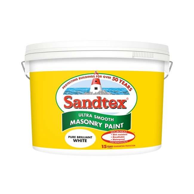 10L Sandtex Microseal Smooth Masonry Brilliant White